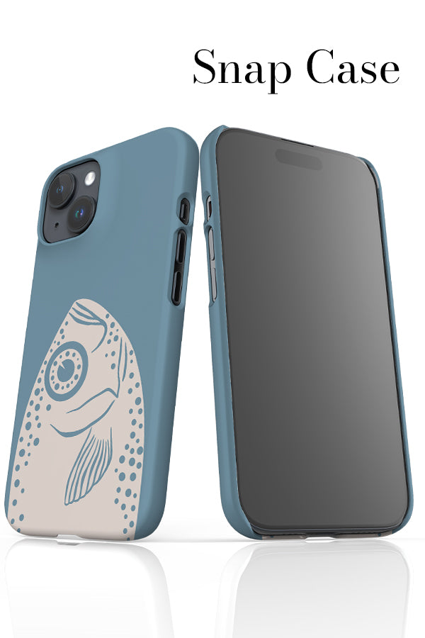 Peeking Fish iPhone Phone Case (Dusty Blue) | Harper & Blake