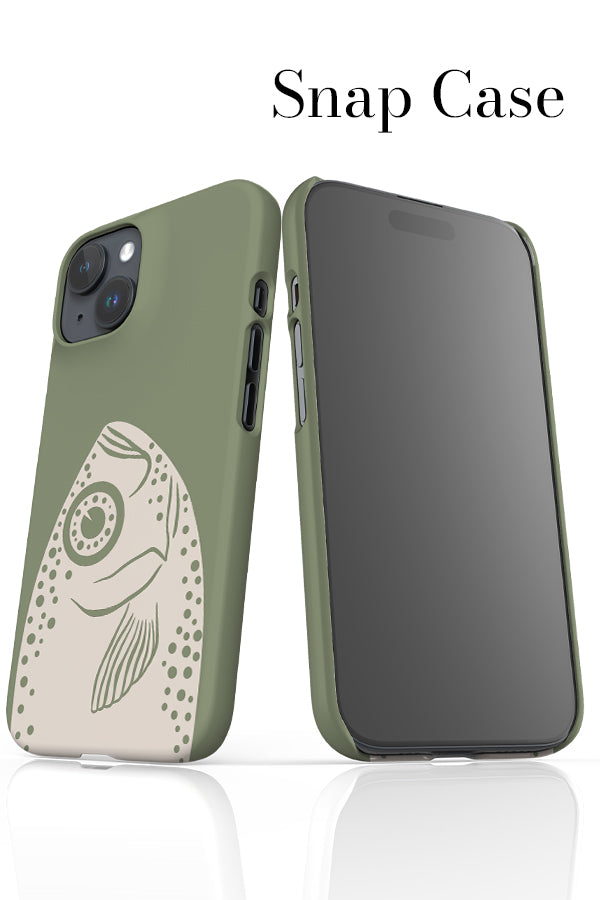 Peeking Fish iPhone Phone Case (Linen Moss Green) | Harper & Blake