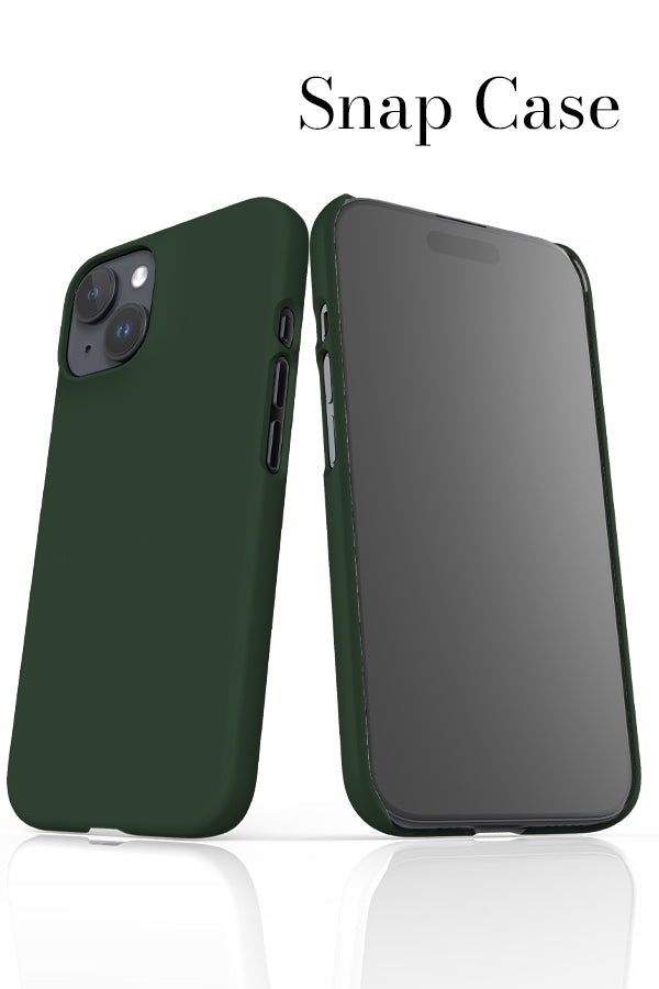 Pine Green Plain Block Colour iPhone Snap Case | Harper & Blake