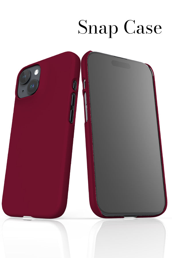 Rustic Maroon Red Plain Block Colour Snap iPhone Case | Harper & Blake