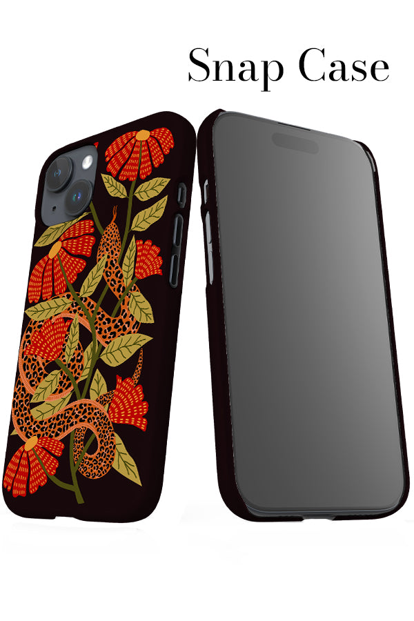 Snake & Florals iPhone Snap Phone Case (Black) | Harper & Blake