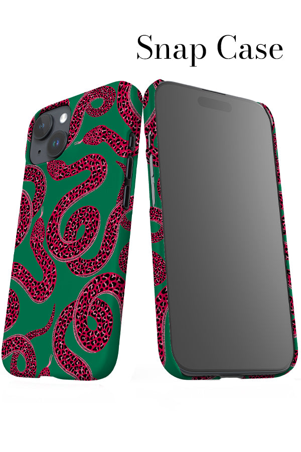 Snake Scatter iPhone Snap Phone Case (Green Pink) | Harper & Blake