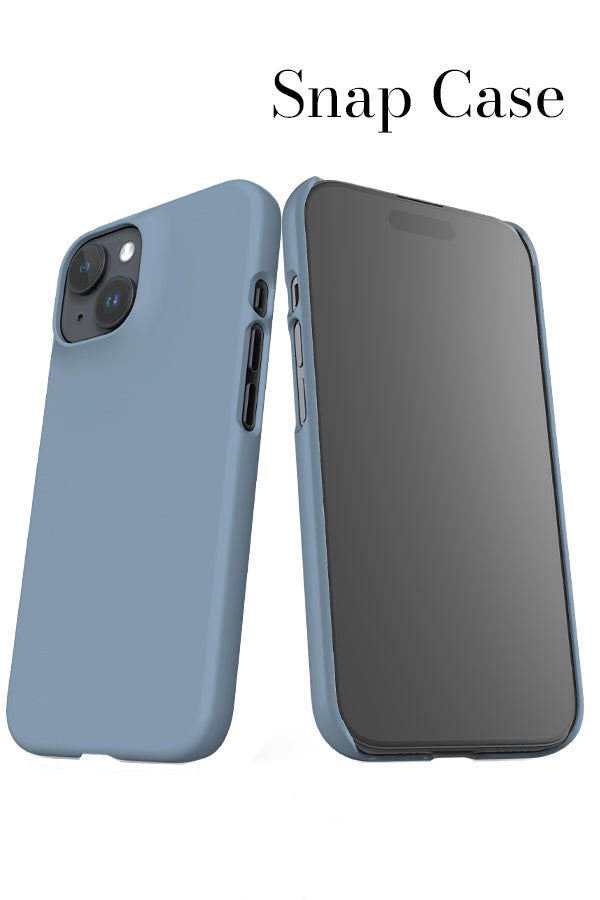 Still Tone Block Colour iPhone Phone Snap Case (Dusty Blue) | Harper & Blake