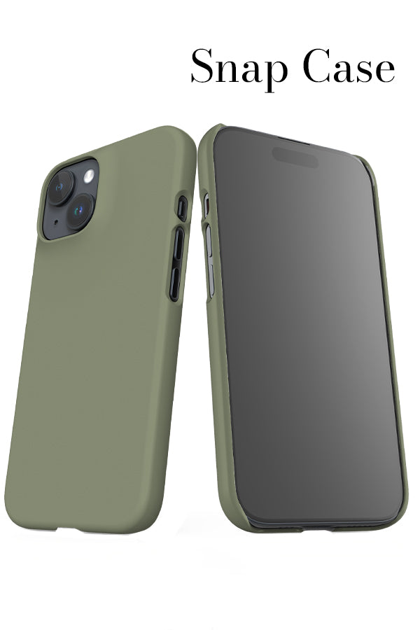 Still Tone Block Colour iPhone Snap Phone Case (Moss Green) | Harper & Blake
