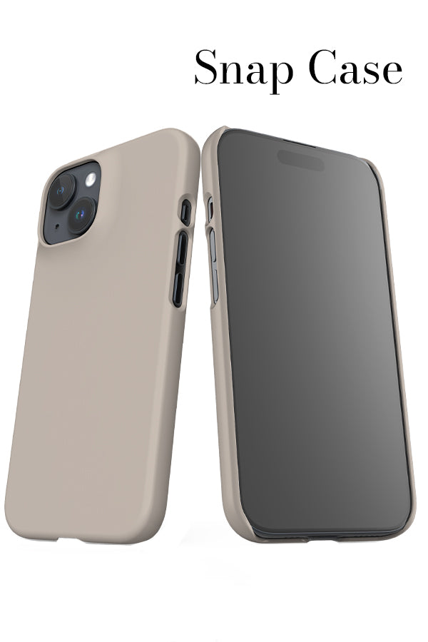 Still Tone Block Colour iPhone Snap Phone Case (Putty Grey)