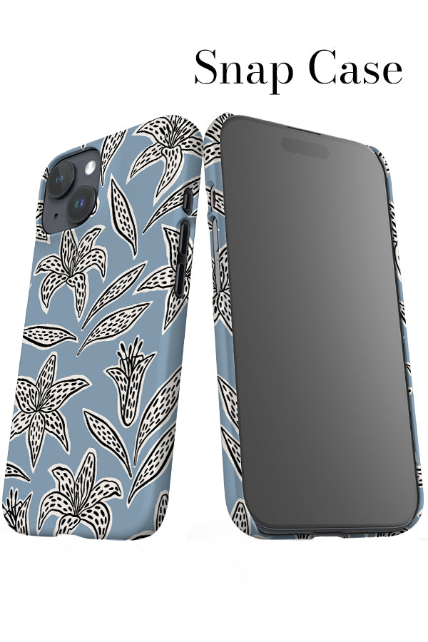 The Lily Flower iPhone Phone Case (Dusty Blue) | Harper & Blake