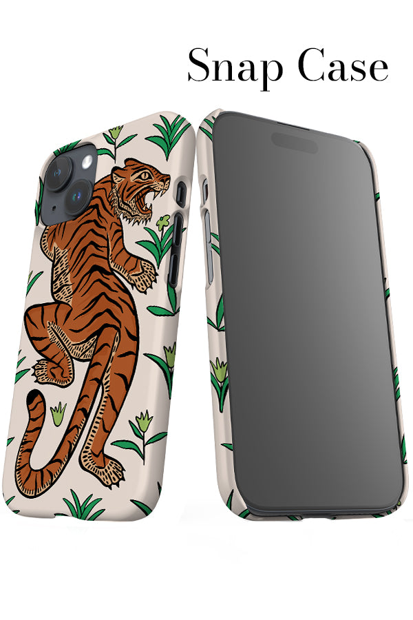 Tiger & Plants iPhone Snap Phone Case (Off-White) | Harper & Blake