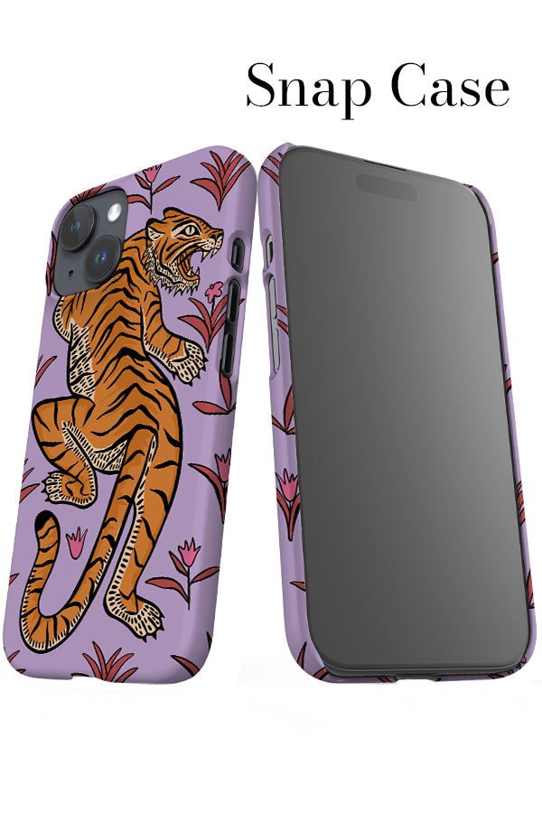 Tiger & Plants iPhone Snap Phone Case (Purple) | Harper & Blake