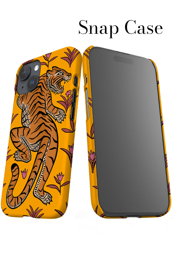 Tiger & Plants iPhone Snap Phone Case (Yellow) | Harper & Blake