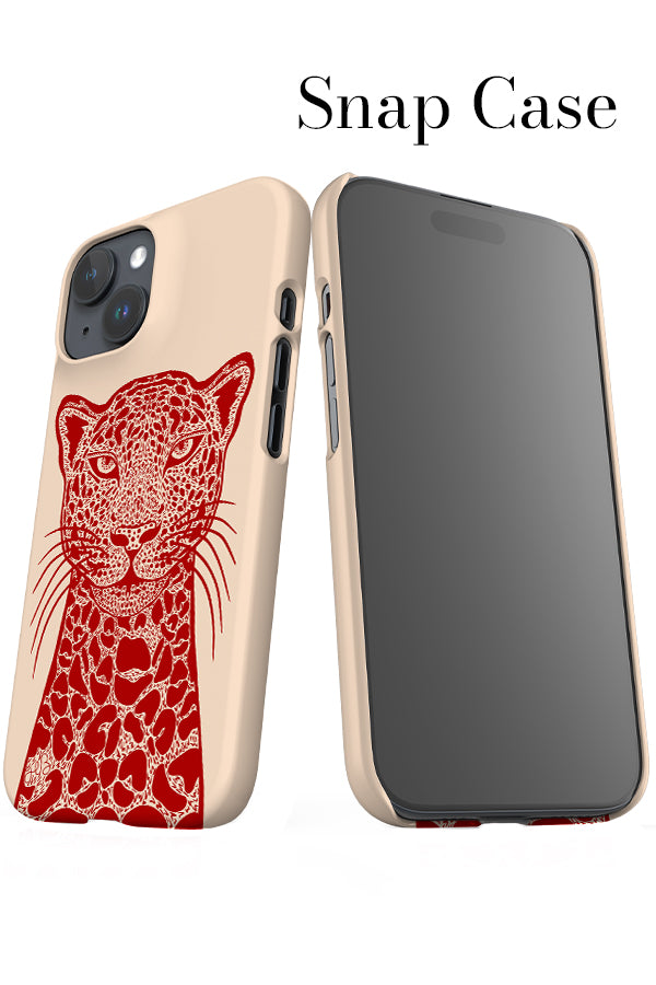 Two Tone Cheetah iPhone Snap Phone Case (Red & Off White) | Harper & Blake