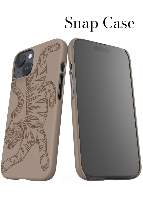Two Tone Tiger iPhone Snap Phone Case (Cocoa Brown) | Harper & Blake