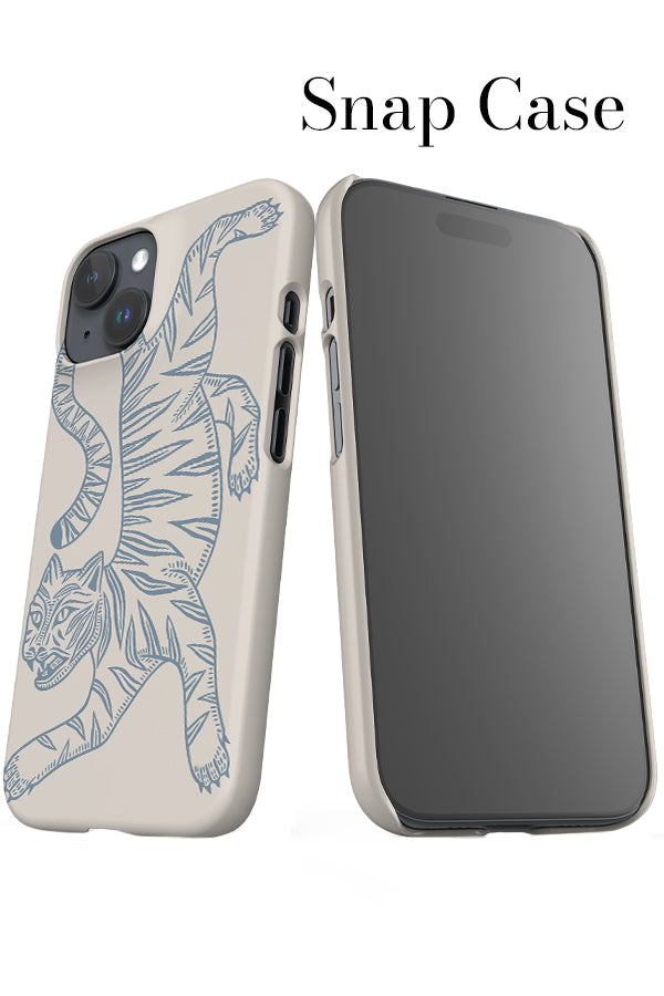 Two Tone Tiger iPhone Snap Phone Case (Dusty Blue) | Harper & Blake