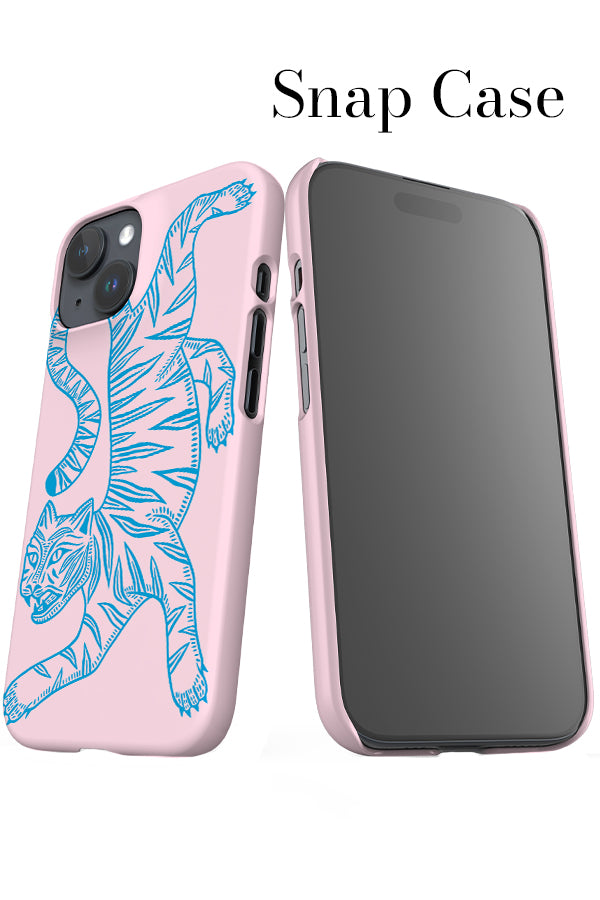 Two Tone Tiger iPhone Snap Phone Case (Pink & Blue) | Harper & Blake