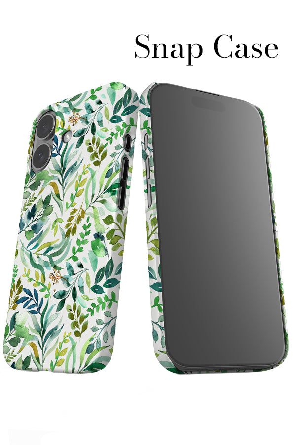 Watercolour Botanical Leaves By Ninola Design Snap Phone Case (Green) | Harper & Blake