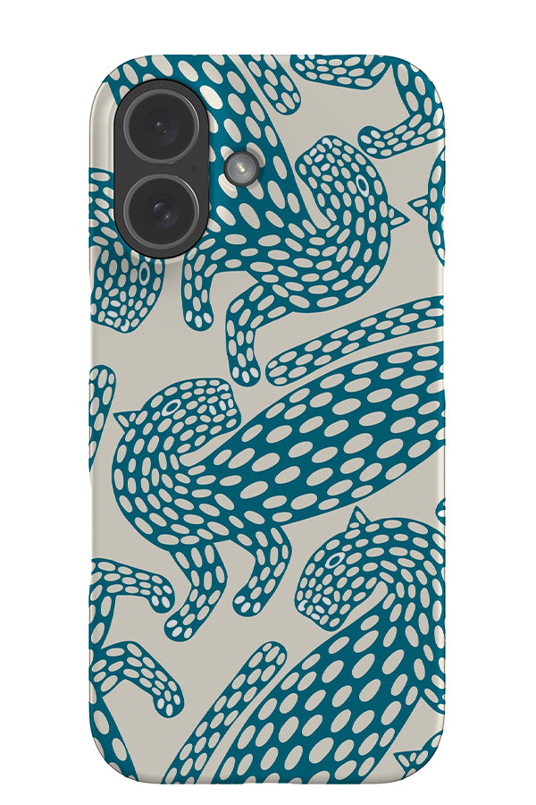Abstract Leopard Scatter Snap Phone Case (Beige Blue) | Harper & Blake