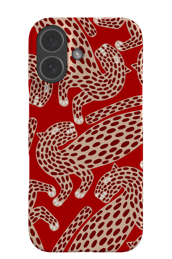 Abstract Leopard Scatter Snap Phone Case (Red) | Harper & Blake
