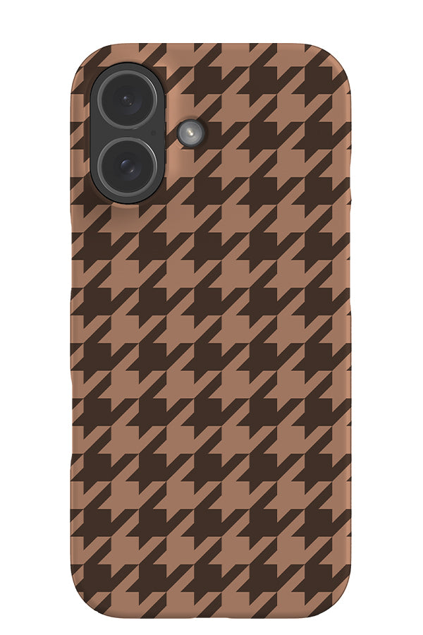 Bold Still Houndstooth Snap Phone Case (Chocolate) | Harper & Blake