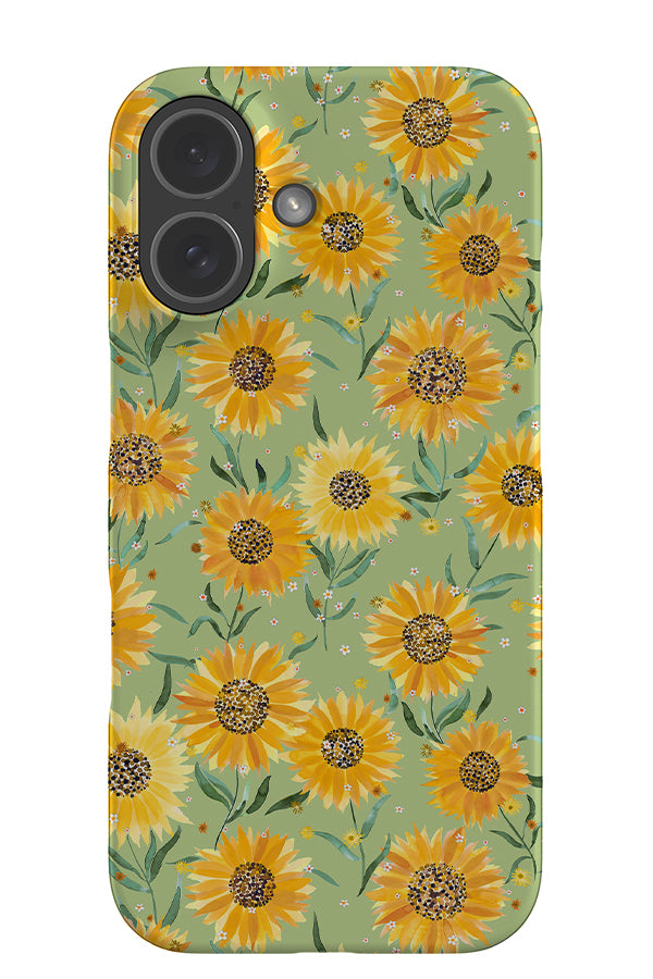 Happy Sunflowers By Ninola Design Snap Phone Case (Green) | Harper & Blake