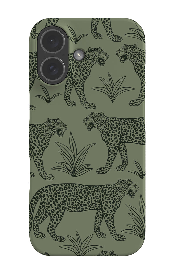 Leopard Scatter Snap Phone Case (Moss Green) | Harper & Blake