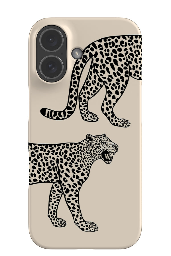 Leopard Placement Snap Phone Case (Black & White) | Harper & Blake