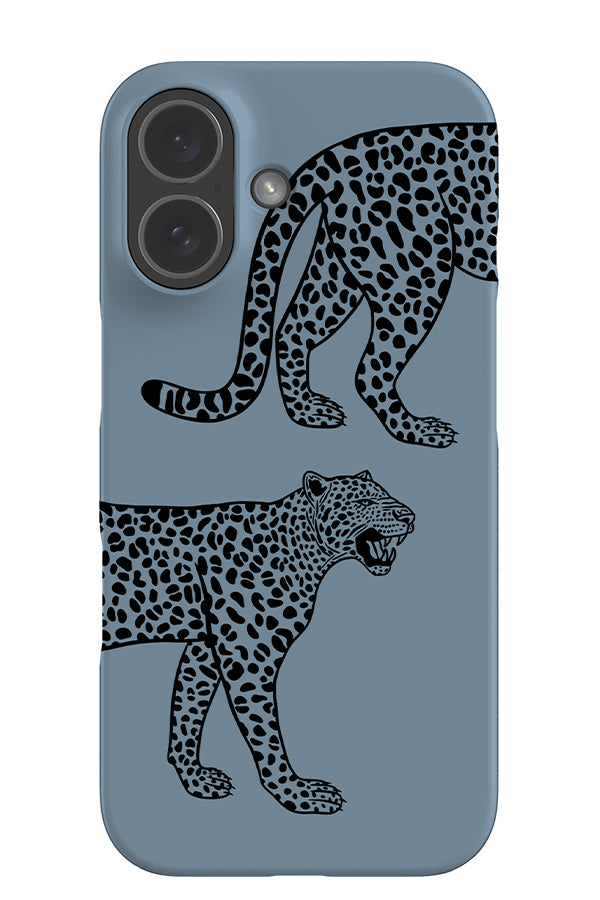 Leopard Placement Snap Phone Case (Blue) | Harper & Blake