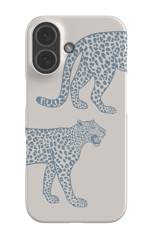 Leopard Placement Snap Phone Case (Dusty Blue) | Harper & Blake
