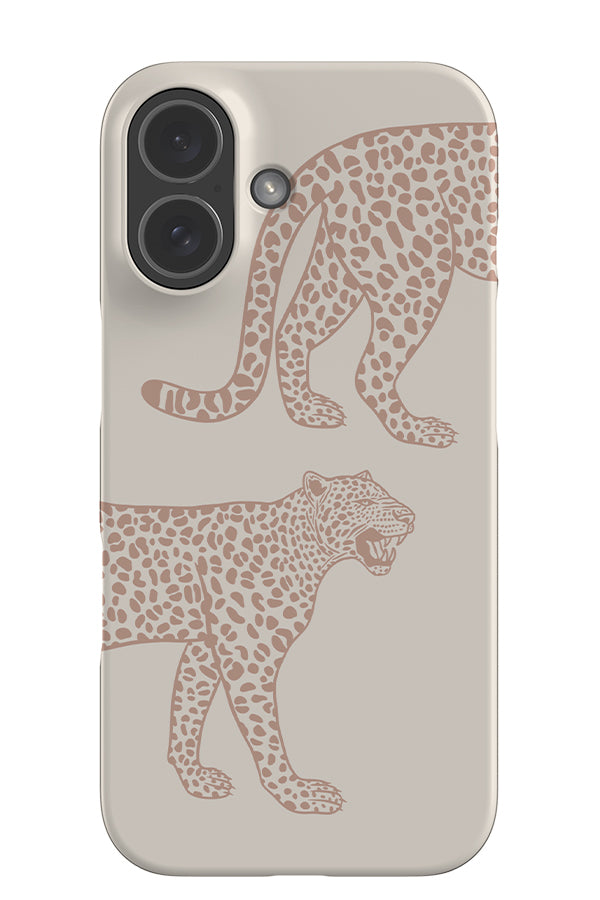 Leopard Placement Snap Phone Case (Pale Terracotta & Birch) | Harper & Blake