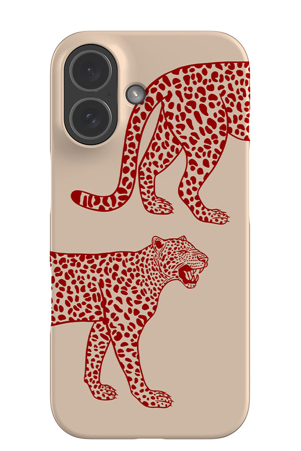 Leopard Placement Snap Phone Case (Red) | Harper & Blake
