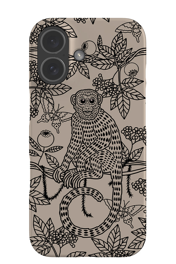 Line Monkey Snap Phone Case (Black & Beige) | Harper & Blake