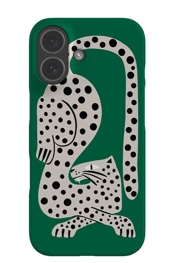 Lounging Leopard Snap Phone Case (Bright Green) | Harper & Blake