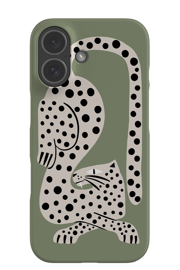 Lounging Leopard Snap Phone Case (Moss Green) | Harper & Blake