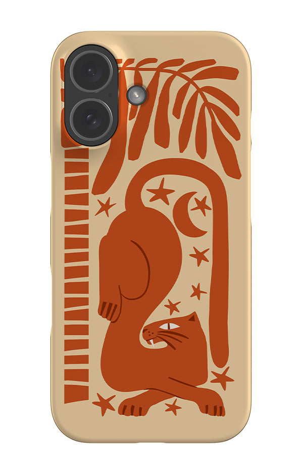 Lounging Leopard With Plants Snap Phone Case (Burnt Orange) | Harper & Blake