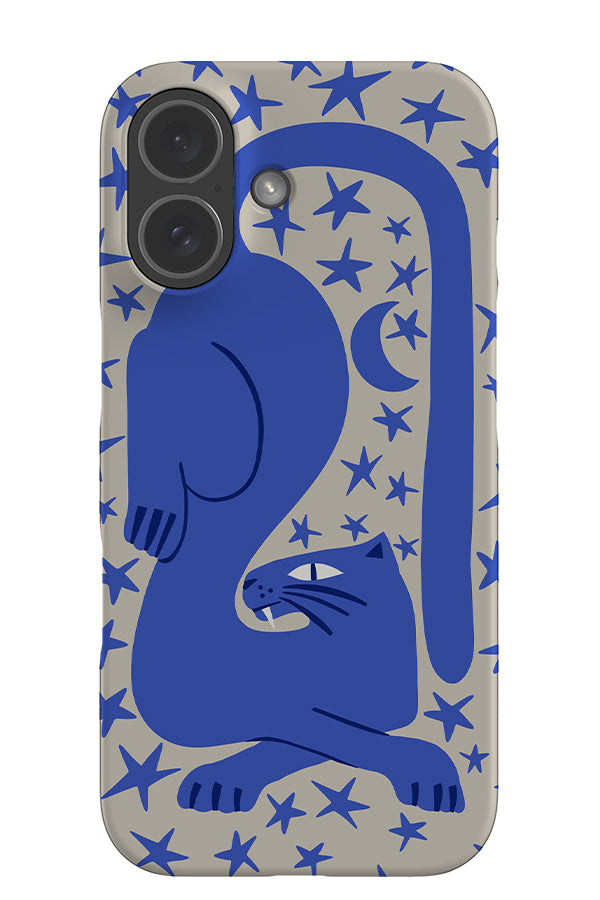 Lounging Leopard with Stars Snap Phone Case (Electric Blue) | Harper & Blake
