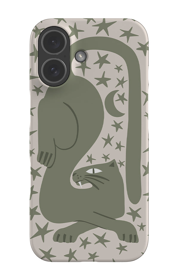 Lounging Leopard with Stars Snap Phone Case (Moss Green) | Harper & Blake