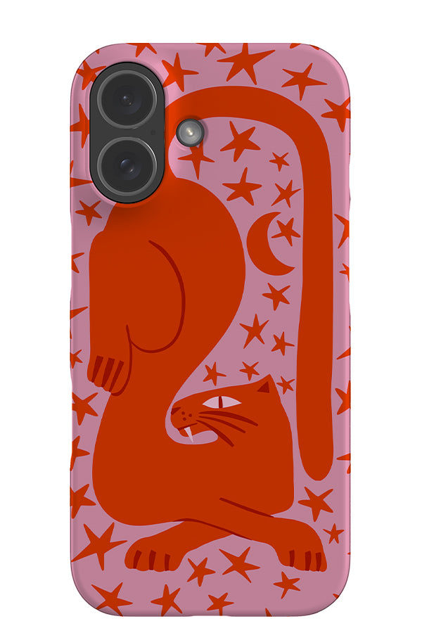 Lounging Leopard with Stars Snap Phone Case (Pink) | Harper & Blake