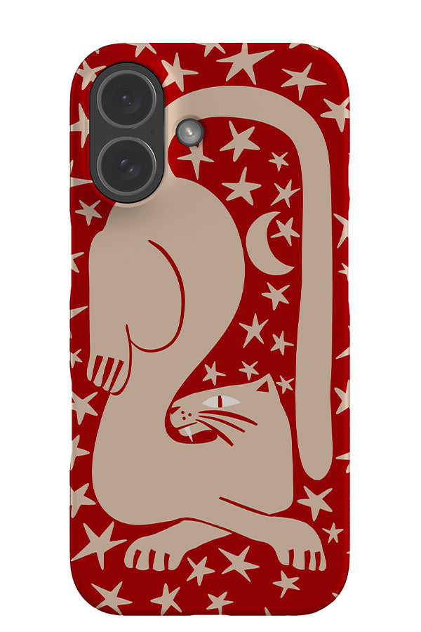 Lounging Leopard with Stars Snap Phone Case (Red) | Harper & Blake