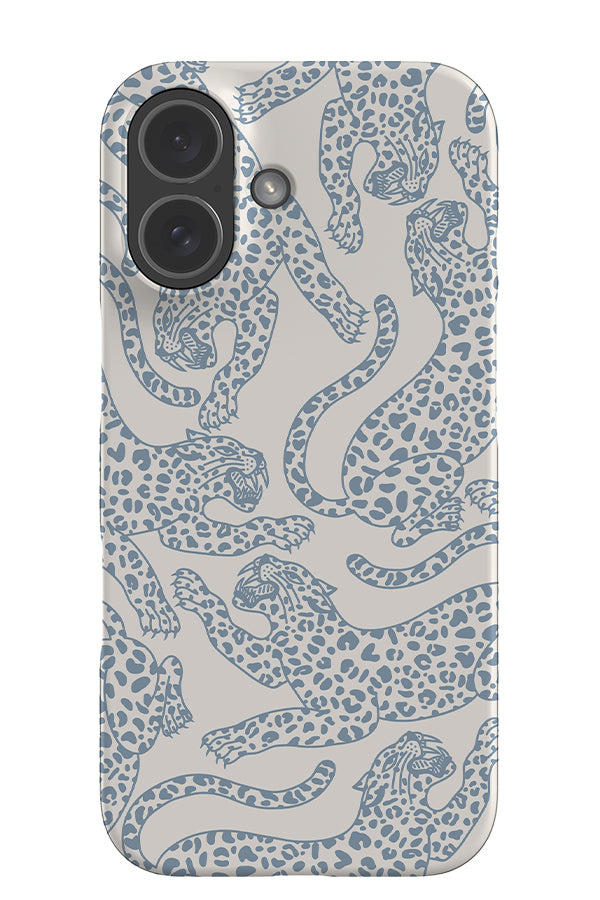 Pouncing Leopard Scatter Snap Phone Case (Dusty Blue) | Harper & Blake