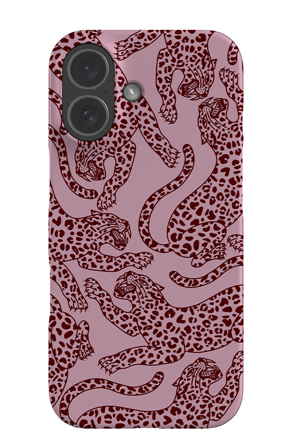 Pouncing Leopard Scatter Snap Phone Case (Pink) | Harper & Blake