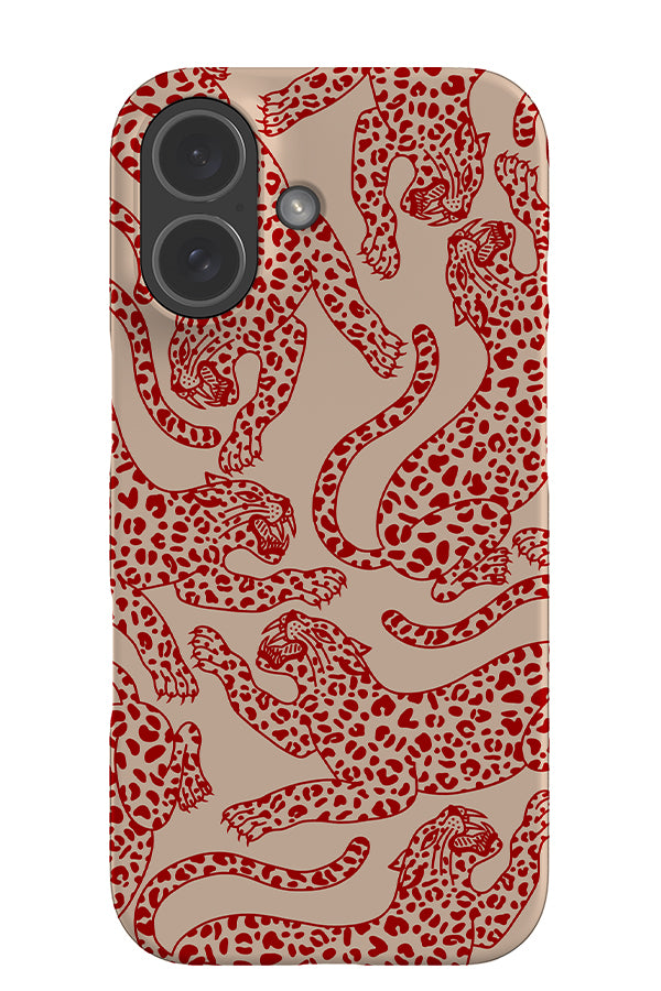 Pouncing Leopard Scatter Snap Phone Case (Red) | Harper & Blake