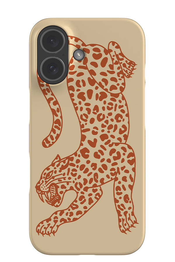 Pouncing Leopard Placement Snap Phone Case (Burnt Orange) | Harper & Blake