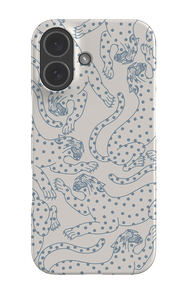 Spotty Leopard Scatter Snap Phone Case (Dusty Blue) | Harper & Blake