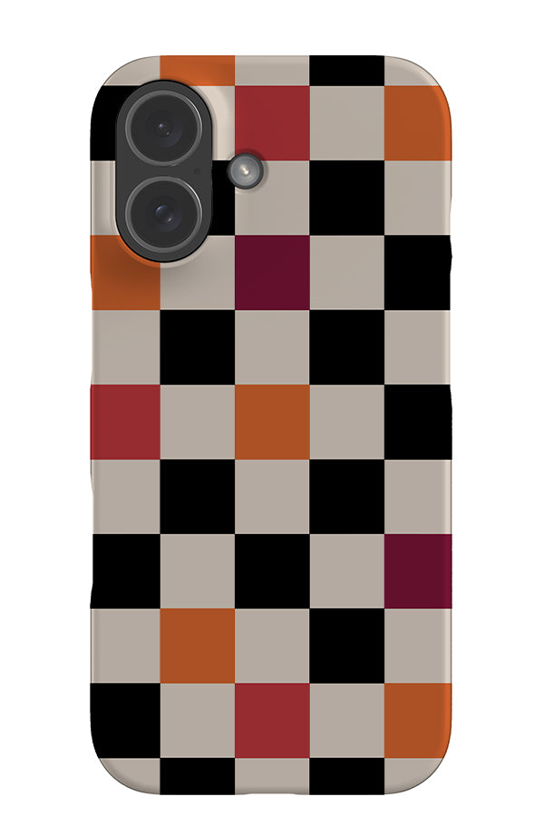 Still Check Snap Phone Case (Black, Orange & Red) | Harper & Blake