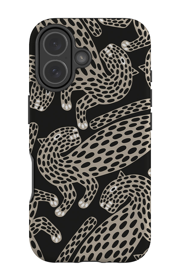 Abstract Leopard Scatter Tough Phone Case (Black & White) | Harper & Blake