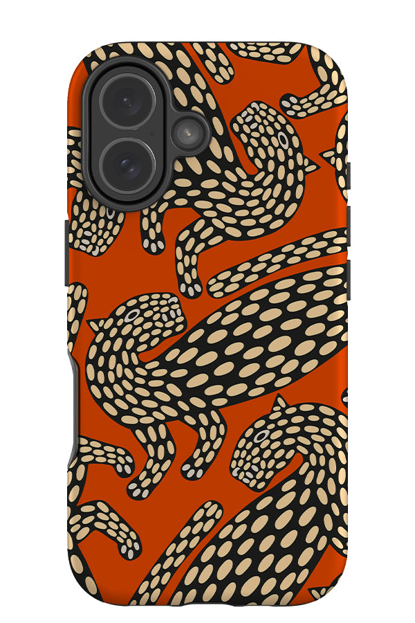 Abstract Leopard Scatter Tough Phone Case (Burnt Orange Beige) | Harper & Blake