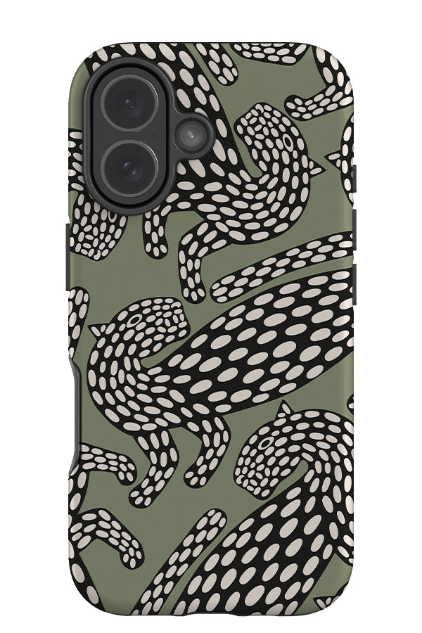Abstract Leopard Scatter Tough Phone Case (Green) | Harper & Blake