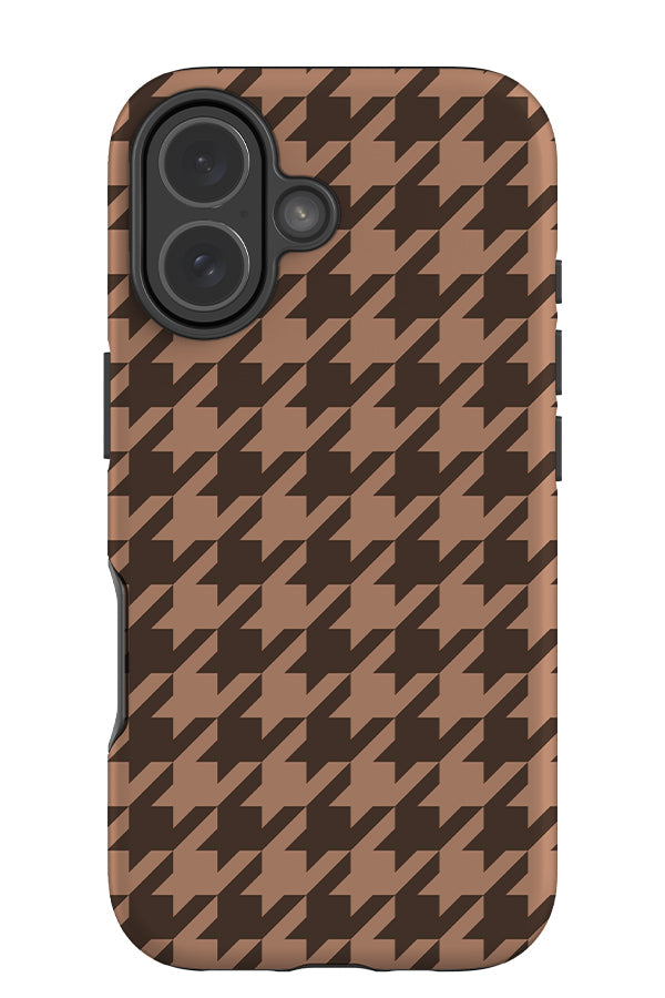 Bold Still Houndstooth Tough Phone Case (Chocolate) | Harper & Blake