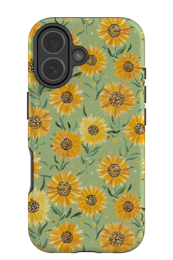 Happy Sunflowers By Ninola Design Tough Phone Case (Green) | Harper & Blake