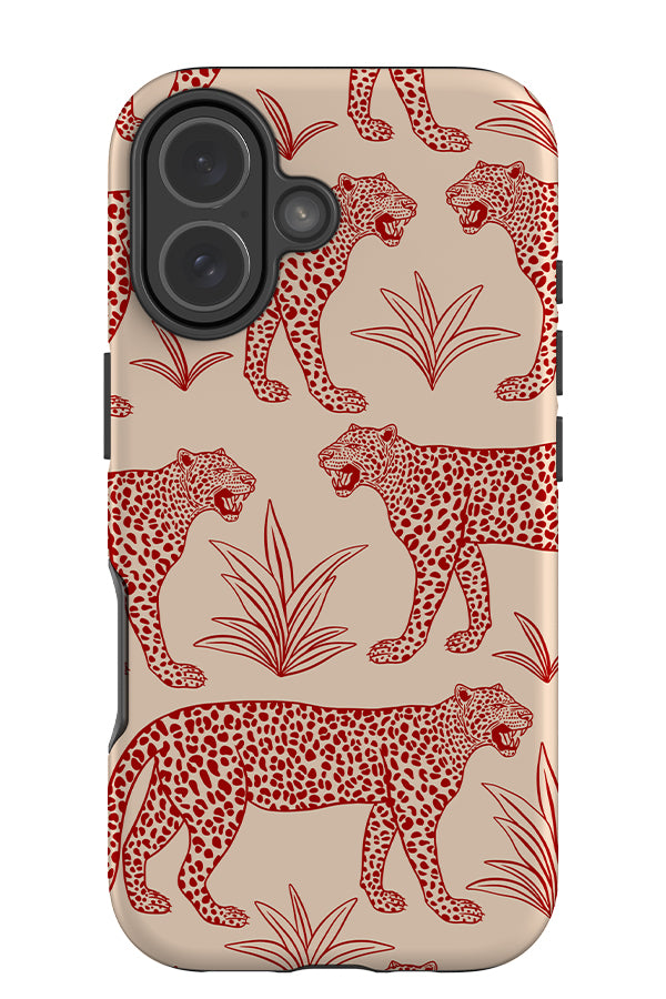 Leopard Scatter Tough Phone Case (Red) | Harper & Blake