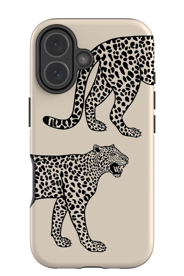 Leopard Placement Tough Phone Case (Black & White) | Harper & Blake