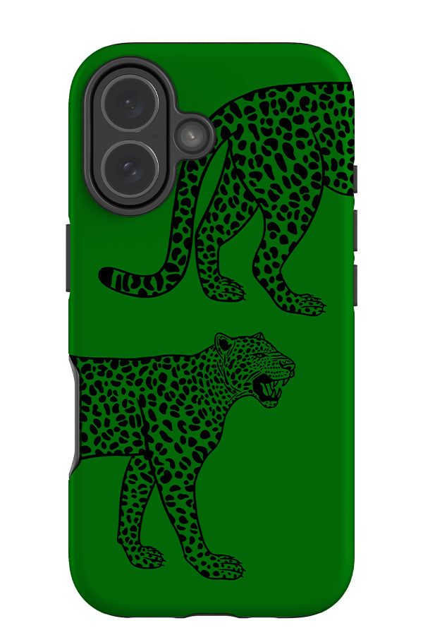 Leopard Placement Tough Phone Case (Green) | Harper & Blake